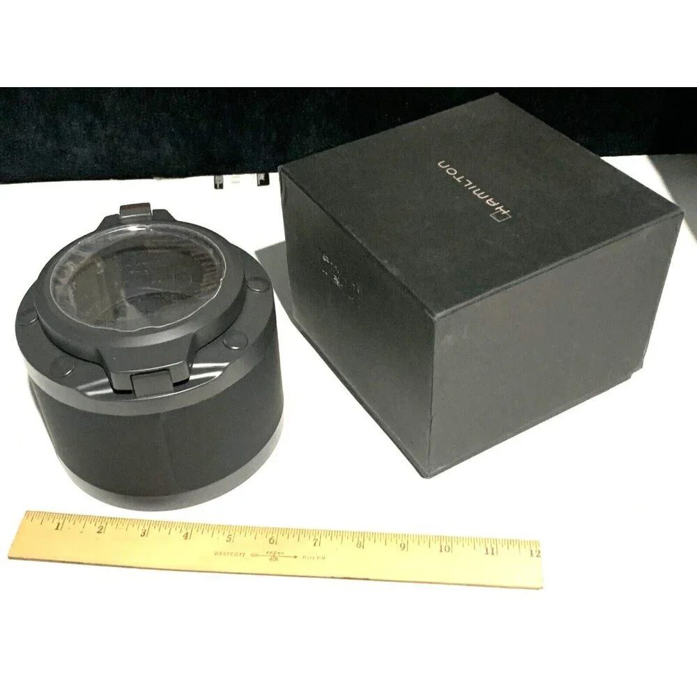 Hamilton Frogman Men's Watch Presentation Black Cardboard Box Display Empty